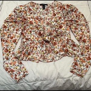 Floral Flounce-Hem Top